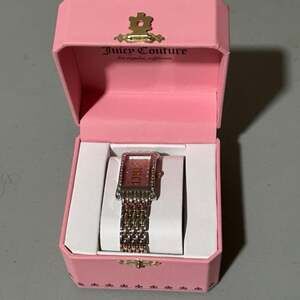 Juicy Couture Stella Pink Dial Crystal Tank Watch